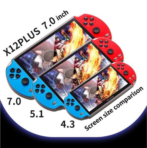 Консоль видеоигр плеера X12 Plus Portable Handheld Game Console PSP Retro Dual Rocker Joystick 7 -дюймовый экран против X19 X7 Plus1200582