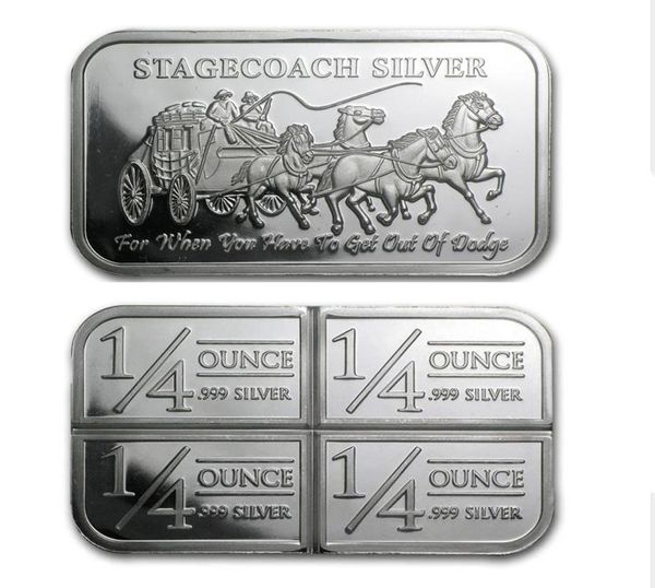 Outras artes e artesanato 1 oz Silver Bar Series Bullion Bar reúne Stagecoach Divisible Apmex Johnson Matthey Sunshine 2604555