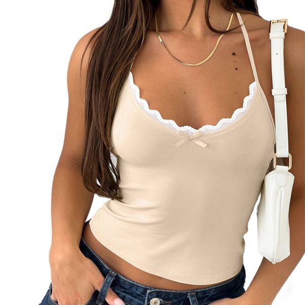 2024 Новый жилет Halterneck European и American Women Sexy Top Top Top Top Top BM Bless Trim Top