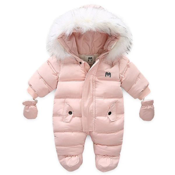 Sets Neugeborenes Baby Jumpsuit verdicken warm mit Handschuhen Fußabdeckungen Winter Jungen Schneeanzug Mantel im Fleece -Säugling Overalls Girl Clothes