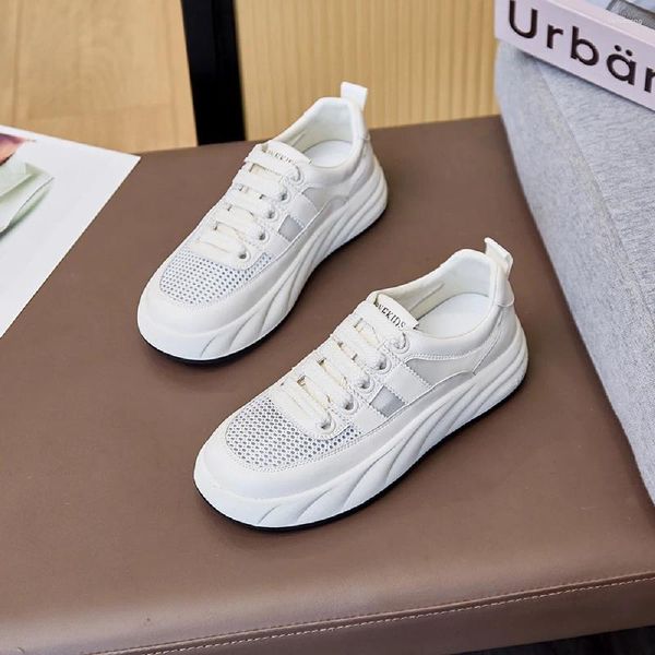 Gelegenheitsschuhe Sportschuh Frauenverkauf Lady Sneakers weiße Frau Fashion Sport Sport Leder Sneaker Plattform 2024 Flat Sport