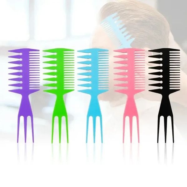 Novo 2024 penteado profissional de dente duplo lateral peixe formato de osso escova de cabelo barbeiro tingimento de cabelo cortante para colorir