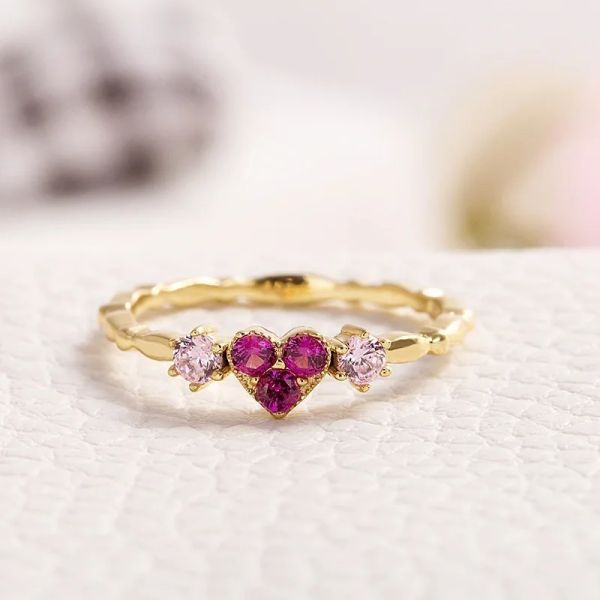 Bandas Huitan Trendy Simple Golden Inifinite Heart Shaped Love Noivage Rings for Women Romantic Gadget Rings Pinky Rings For Girl New