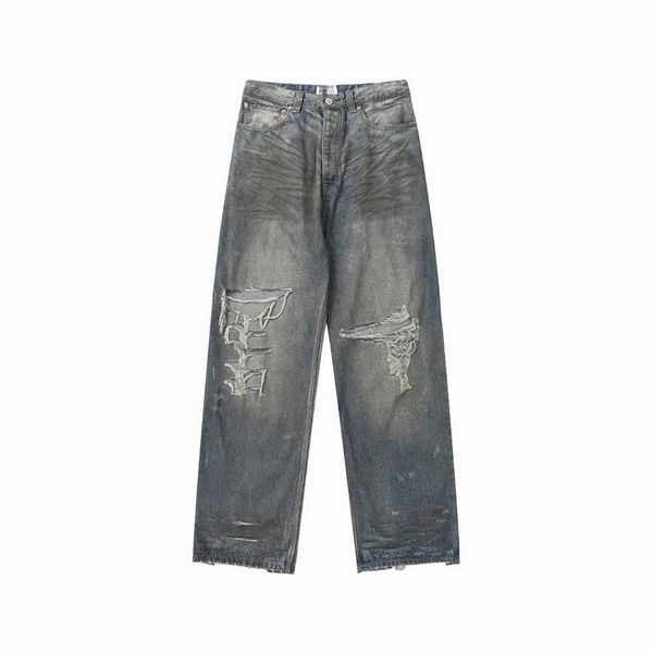 2024 Moda Kadın Erkekler Kot Pantolon Açık Mavi Denim UNISEX WOMENS JEAN MENS PANT PANT LEGGINS