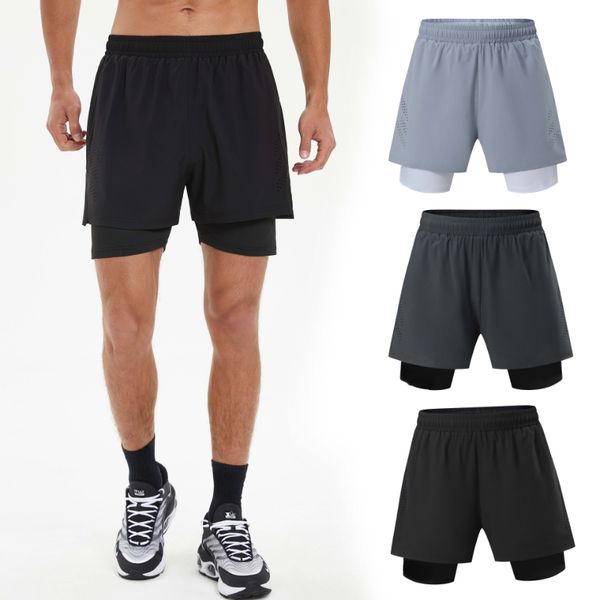 LL Мужские шорты для йоги летние спортивные спортивные брюки быстро сухая дышащая повседневная тренировка. Фитнес Мягкая и легкие спортивные штаны, соответствующие футболке с коротким рукавом