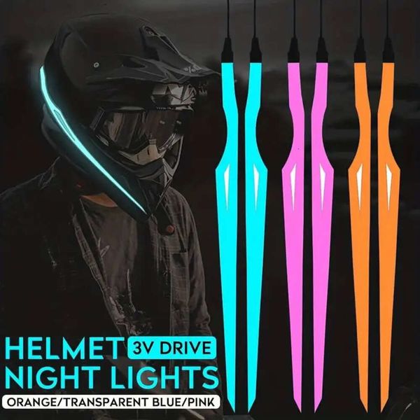 Nuovo Up Your Ride Avvertenza LED in moto con luci riflettenti multicolore Film luminosa Accessori per il casco fai -da -te