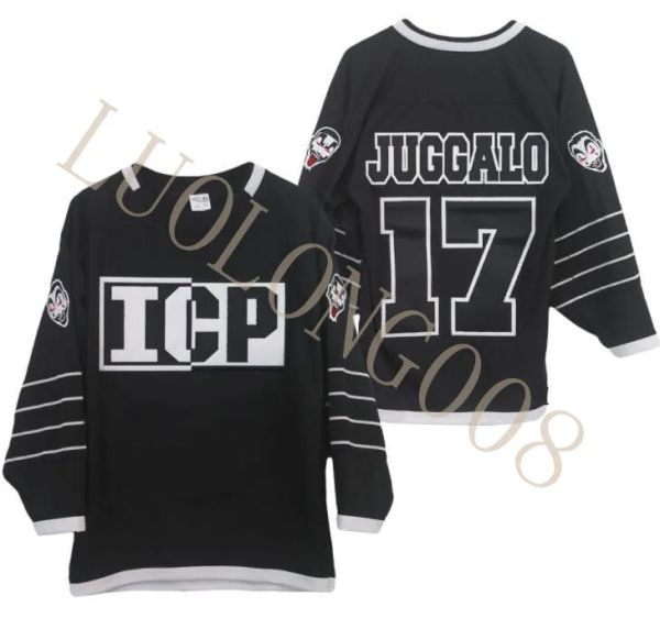 T-Shirts Custom 2020 Men Insane Clown Posse Juggalo Black Hockey Trikot anpassen eine beliebige Nummer und Namenshockeyhemd