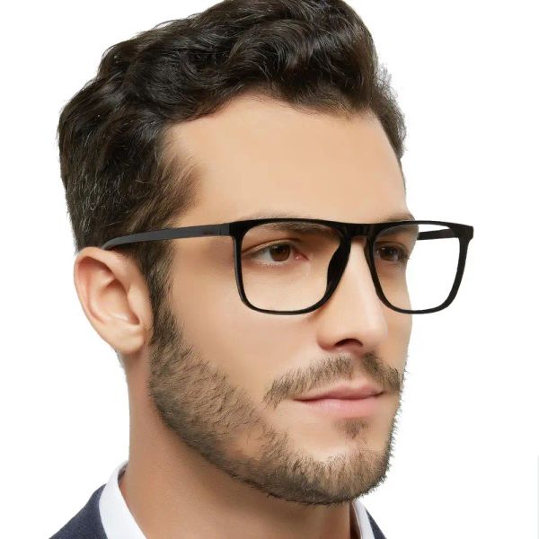 Rahmen Brille Lesebrille Männer Großes quadratisches blaues Licht blockieren Presbyopien optische Anti -Blend -Computergläser Rahmen +1,0 bis +6.0