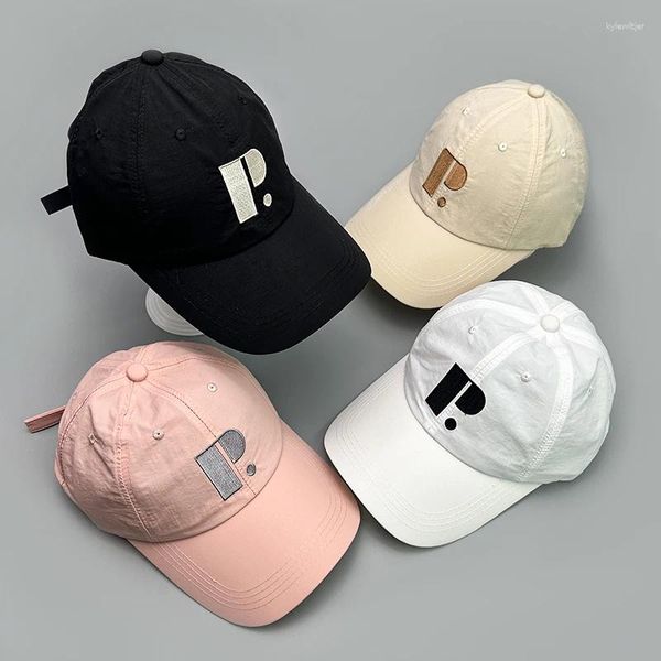 Top kapaklar renk blok hızlı kurutma işlemeli mektuplar beyzbol şapkaları erkekler kadın güneşlik nefes alabilen ins çok yönlü moda snapback