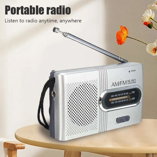 Nuovo Mini portatile portatile portatile Dual Band Am Music Player FM con antenna telescopico esterno stereo