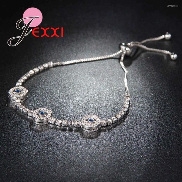 Braccialetti Link Classic Pulseras CZ Cubic Zircone Hand Chain 925 Sterling Silver Tennis Bracciale Bracciale per Worm Female Bridal Wedding