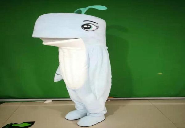 Vestido de fantasia de mascote de baleia real para a personalização de suporte para festas de carnaval de Halloween1291846