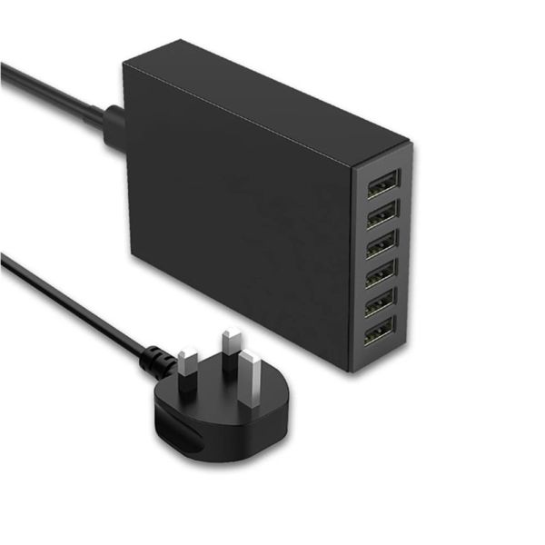 Hubs ilepo 50w Multi USB Station di ricarica 6Port Hub Cargone Caricatore del telefono per iPhone Samsung Huawei Xiaomi US UE UK