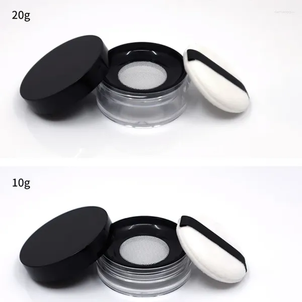 Speicherflaschen 10 g/20g tragbare Kunststoffpulverbox Handheld leerer loser Topf mit Sieb Kosmetik -Reise -Make -up -Glas -Sifter -Behälter