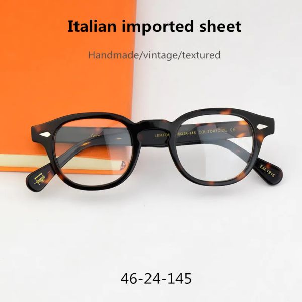 Lenti 2023 Nuovi occhiali Frame uomini Acetato Johnny Depp Farma di occhiali Women Vintage Round Brand Design Eyeceli