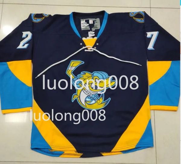 Hockey Custom Toledo Walleye A.J.Jenks Alden Hirschfeld Hockey Trikotsticke Sticke genäht anpassen Sie eine beliebige Nummer und Name Hockey -Shirt.