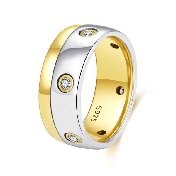 Волшебное кольцо высококачественного двойного цветного кольца для мужчин и женщин серебряный инкрустанный золотой подарки с оригинальными браслетами Carrtiraa