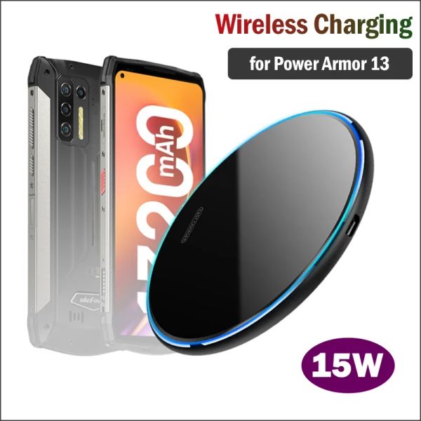 Chargers 15W Ulefone Power Armor için Fast Kablosuz Şarj Cihazı 13 Engebeli Telefon Kablosuz Şarj Pedi Ulefone Zırhı 14/14 Pro/14 Pro Max