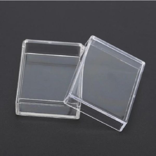 BIIN 10 PC Organizzatore domestico Scatola acrilica quadrata con scatola da imballaggio di copertura Crystal Clay Transparent Plastic Pennice Box Food