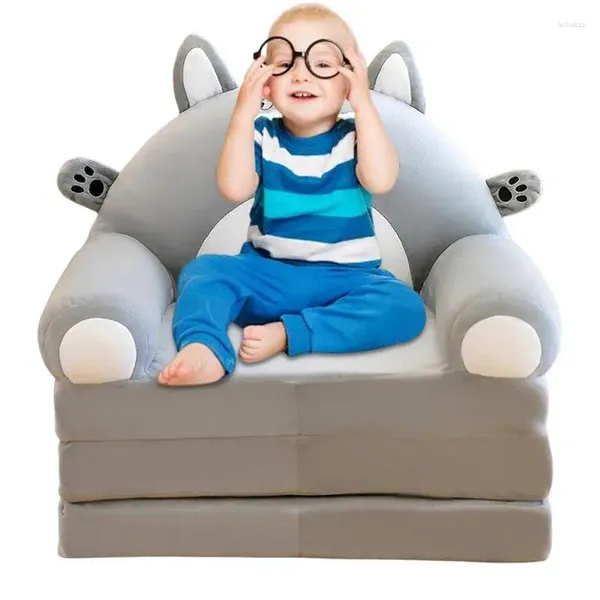 Kissen Kindersofa Rückenlehne Sessel 2 in 1 plüschfaltbare Kinder Cartoon faul offenes Bett für Wohnzimmer Schlafzimmer