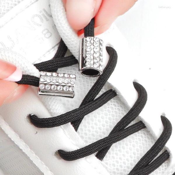 Schuhteile rund um keine Krawatte Schnürsenkel Luxus Diamond Lock Schnürsenkel ohne Krawatten Elastizität Sneaker für Kinder Erwachsene Sport Shoelace 1 Paar