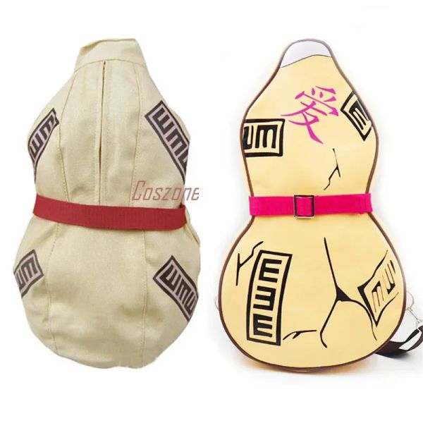 Bolsas Gaara Bolsa de cabaça Cosplay Prop Pu Bags Canvas Backpack Bolsa estudantil Bolsa Teenage Bolsas de ombro casuais Presente Presente