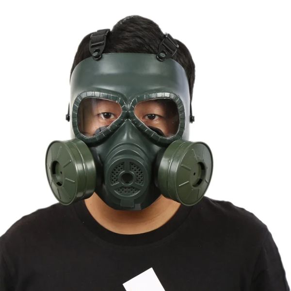 Notizbücher Taktische militärische Gesichtsmaske Paintball CS Gaming Schutzhelm Armee Head Face Protector Gasmaske mit Doppelfans ausgestattet