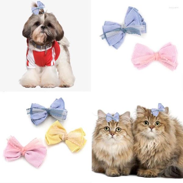 Hundekleidung Bogen Haarnadung Kopfschmuck Katzen Haustier Bowknot Haare Clip Teddy Pflegezubehör für Babykatzen und Hunde Lieferungen