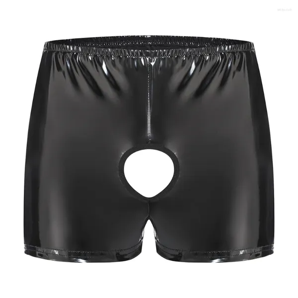 Underpants Männer sexy offene Schritt Leder Boxer Shorts für sex erotische Bushaping -Scheide Fetisch Penis Hole Sexi Underpant