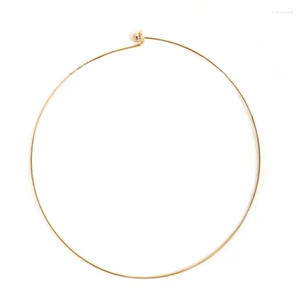 CARKER 1PC 304 Aço inoxidável colar de colar de gola diy de ouro com cor de ouro redonda com tampa de bola removível Jóias femininas feitas à mão