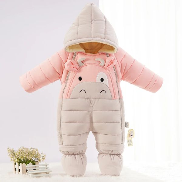 Coats 30 Derece Rus yeni karikatür ayı kış tulumları kıyafetler bebek tulumu çocuklar kız ceket bebek snowsuit çocuk kar giyme giysileri