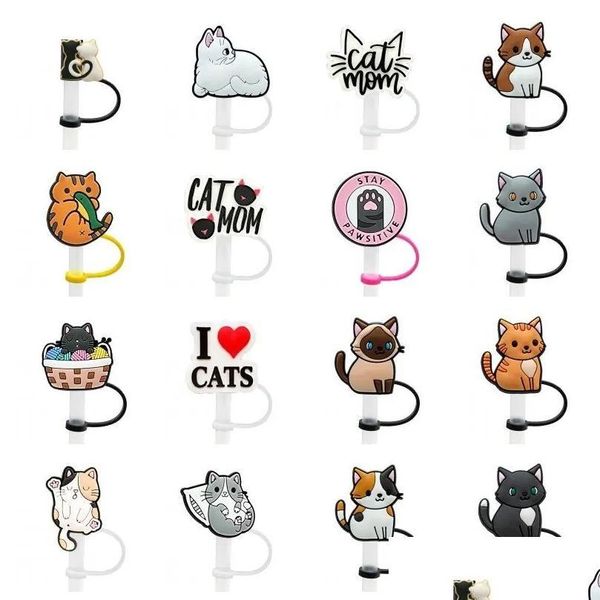 Питье соломинки пить STS Cat ST ER Topper Accessories Accessories Charms Musterable Splash Pripe Dust Plug Decorative DIY Ваш собственный 8 -миллиметровый DHXOW