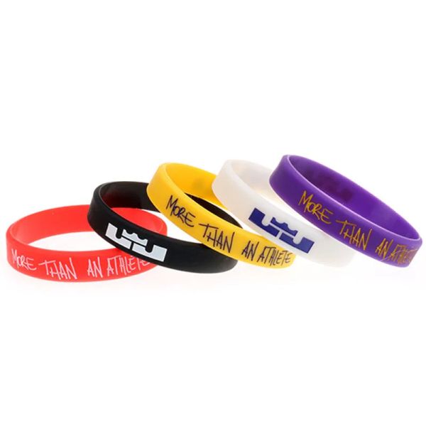 Bracelets 5pcs Basketball Sports Silicone BraceletsBangles Letters Wrist Sports Sports Rubber Modans Gifts Sh356