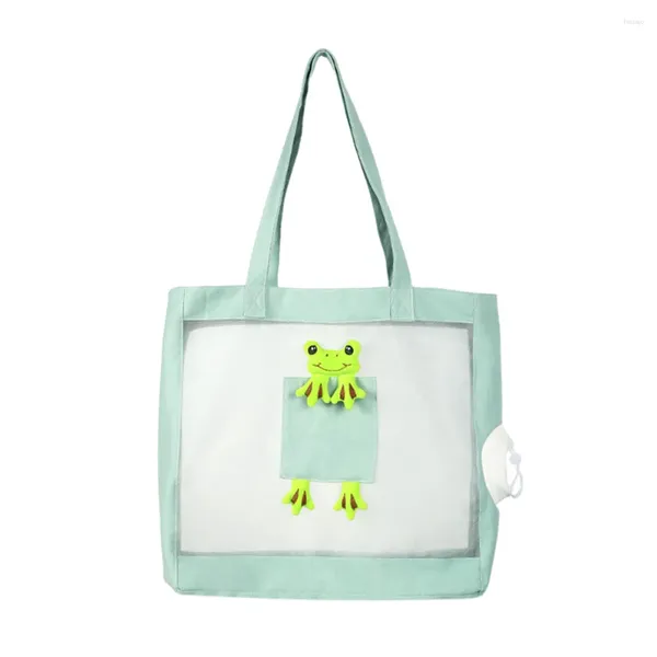 Transportadora de cães transportadores de bolsas de gato viajam produtos com cordão de traçado fivela ajustável em malha respirável desenho animado de desenho animado