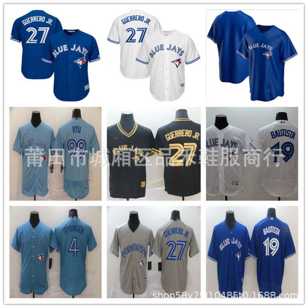 Jerseyball de camisas de futebol Jersey Blue Jays 11 #99 Ryu #27 Guerrero Jr.