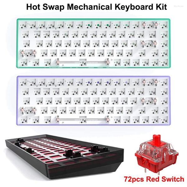 Cabos de computador Swap Kit de teclado profissional peças de substituição mecânica compatível com Bluetooth