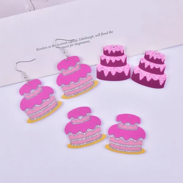 Charms 10pcs Mix Style Fashion Fashion Birthday Cake Acryle для женщин с серьги