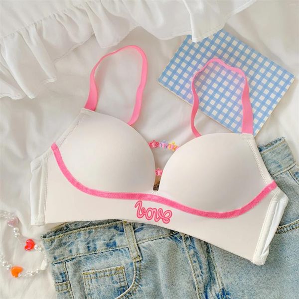 Bras Set Dopamine Girl Invenile senza pietra calcia per il torace senza anello di acciaio puro desiderio Lolita Sweet Student reggiseno sexy