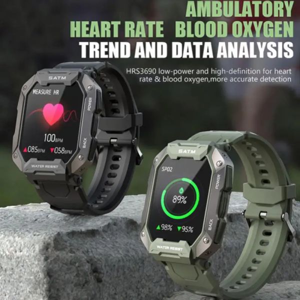 Relógios 2022 Novo smartwatch Smart Touch Full para Android Xiaomi Pressão arterial Oxygen Fitness Watch 5 ATM Smart Watch Smart Men Military Military