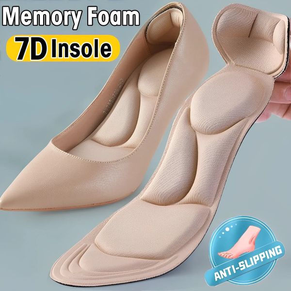 7d Memória macia espuma de espuma insere inserções de salto posta de volta Antislip respirável para mulheres Arco de calçados de alto suporte de suporte 240419