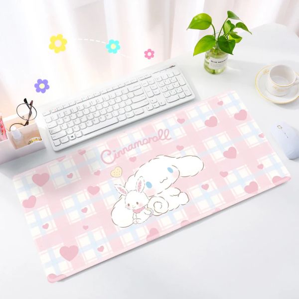 Repousa adorável anime cão branco cão impresso mouse tabela manta de taco de tapa de aluno para o aluno games espessado amplo bloco de redação almofada de não -lip 80x30cm