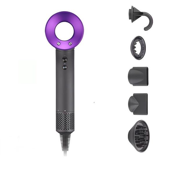 Secador de cabelo de alta velocidade com motor sem escova de 110.000 rpm secagem rápida, secador profissional de baixo ruído com difusor e bico