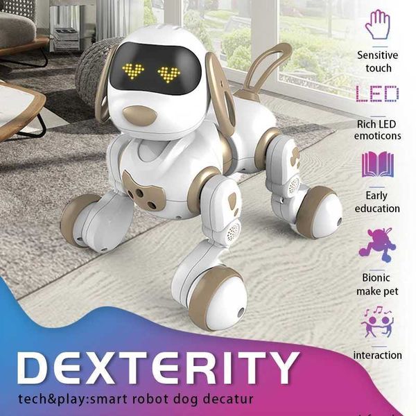 Elektrische/RC-Tiere lustige RC-Roboter elektronischer Hund Stunt Dog Voice Command Touch-Sense Music Song Robot Dog für Jungen Mädchen Kinderspieltiere 18011 T240422