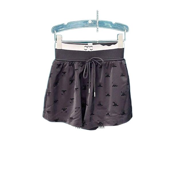 Женские весенние летние дизайнерские шорты с логотипом распечатка эластичная талия цветовой блок свободный широкий нога короткие штаны smlxlxxl