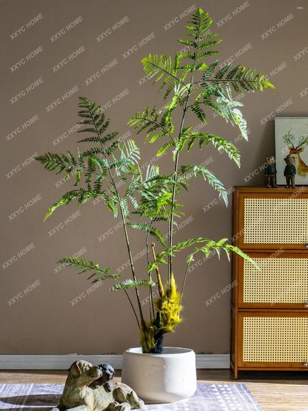 Fiori decorativi Ferns Queste piante verdi bioniche di fascia alta Monkey Testa Finisci alberi in vaso