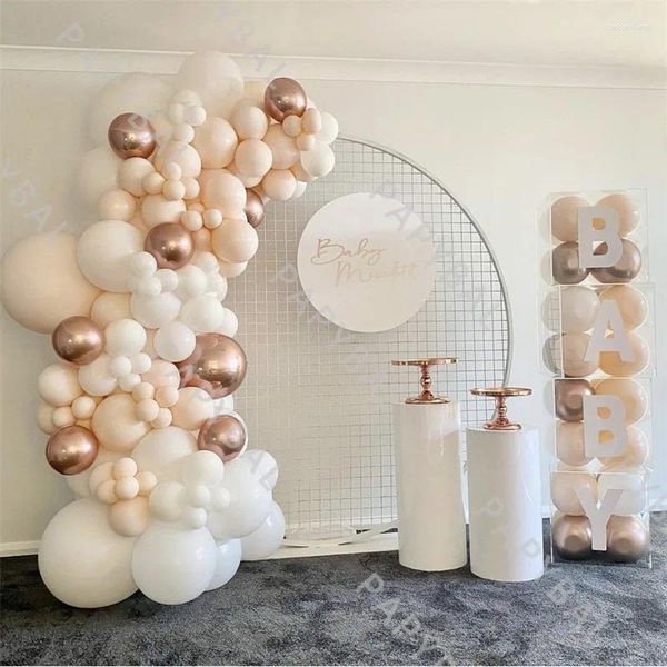 Decorazione per feste 105 pezzi di palloncini bianchi arco ghirlanda colore colore oro cromo in lattice palloncini set di matrimoni decorazioni per il matrimonio baby shower glogos