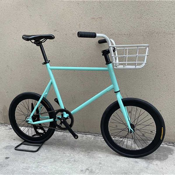 Bisikletler 20 inç bisiklet bmx sabit dişli bisiklet fixie mini velo spor vintage flip-flop gidip çelik çerçeve için vintage flip-flop y240423