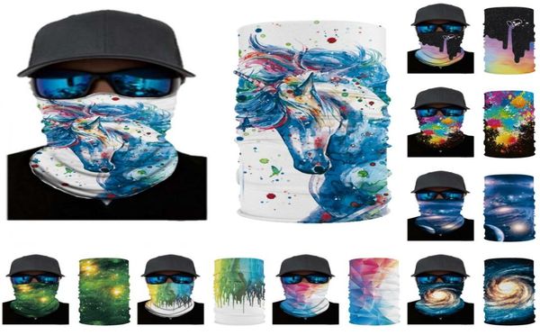 Unicorn 3D dikişsiz tüp boynu gaiter daha sıcak eşarp yüz maskesi cadılar bayramı kafa bandı başlık bandana güneş UV koruma maskesi açık hava hea3406833