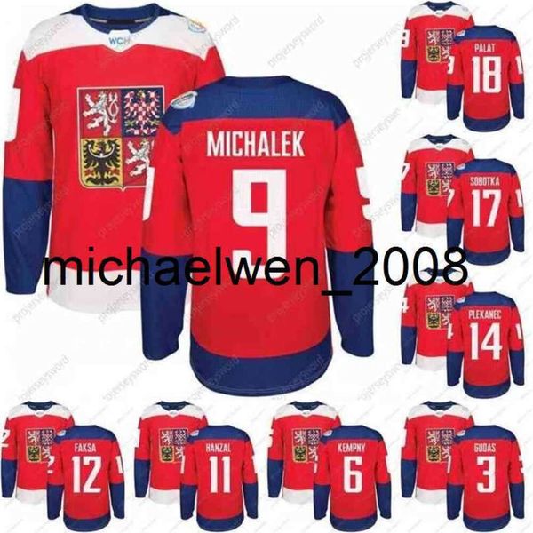 KOB WENG World Cup of Hockey Republic Team Jersey 3 Gudas 9 Michalek 11 Hanzal 12 Faksa 14 Plekanec 18 Palat 23 Jaskin 31