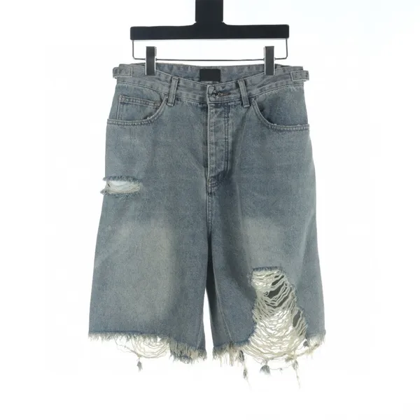 Mens shorts jeans azuis moda antiquada designer de moda shorts de terno de traje roupas fz2404239